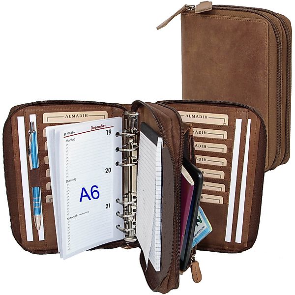 ALMADIH Konferenzmappe Ledermappe A6 Kombimappe Leder günstig online kaufen