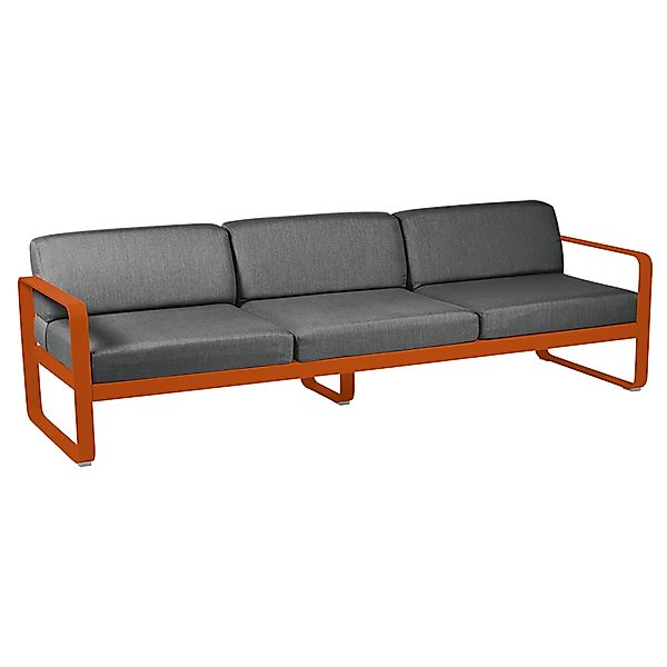 Bellevie 3-Sitzer Lounge-Sofa E2 Kandierte Orange A3 Graphitgrau günstig online kaufen