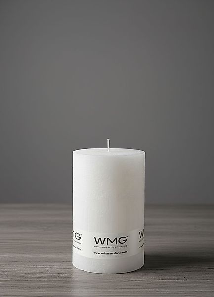 Stumpenkerze Rustikal Höhe 15 cm, Durchmesser 10 cm Weiß günstig online kaufen