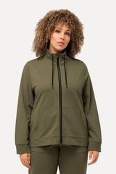 Ulla Popken Sweatjacke Sweatjacke Stehkragen Kängurutasche günstig online kaufen