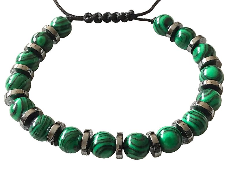 Steinfixx® Perlenarmband 6mm Hämatit-Malachitglas - Stein günstig online kaufen