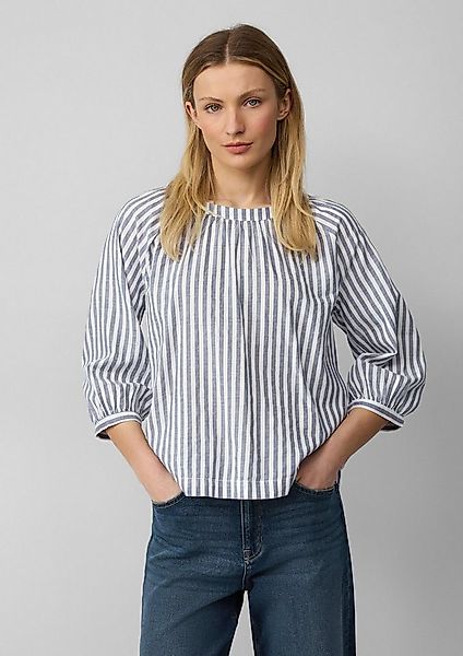 s.Oliver Kurzarmbluse Bluse Streifenbluse mit Raffung und Schleife günstig online kaufen