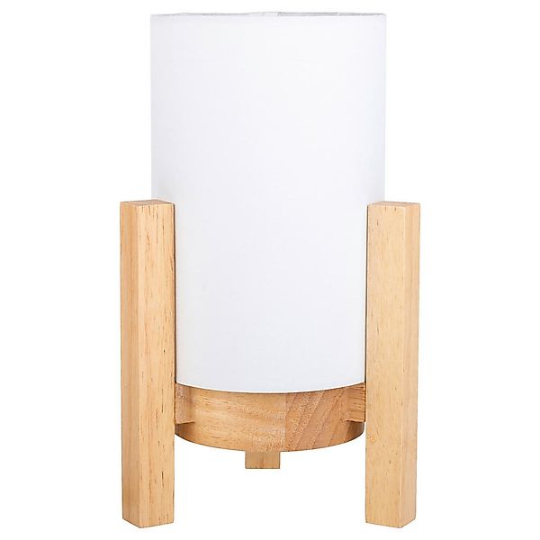 Näve Leuchten Tischleuchte 5305223 weiß Textil Holz B/H/T: ca. 16,2x25x16,2 günstig online kaufen