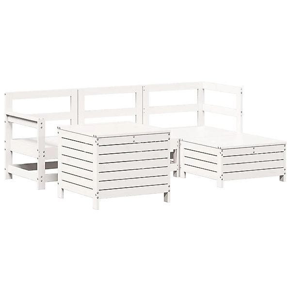 vidaXL 5-Tlg Garten-Sofagarnitur Weiß Massivholz Kiefer 3250493 günstig online kaufen