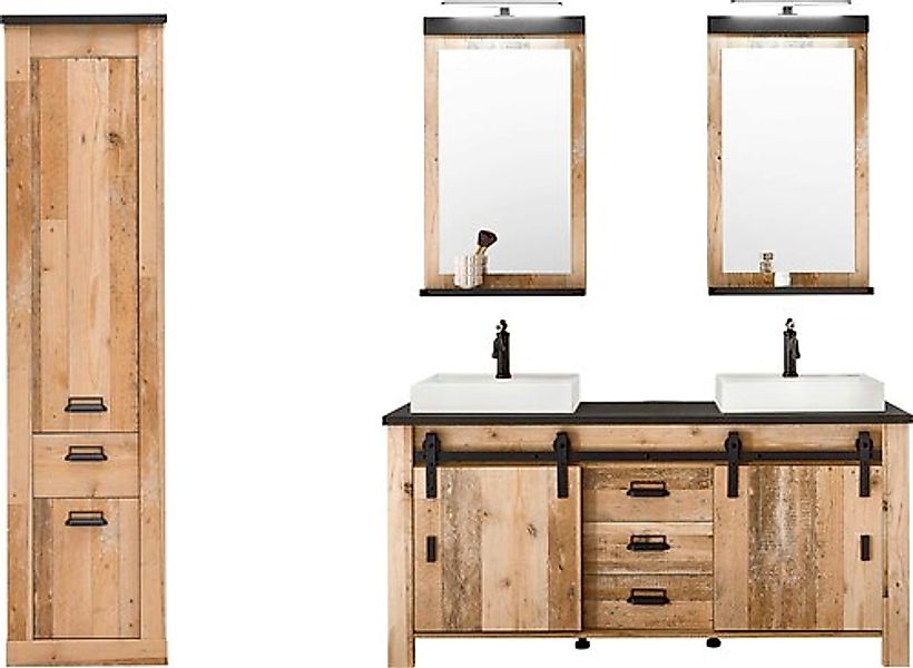 Home affaire Badmöbel-Set »SHERWOOD, Bad im modernen Design, 4-teiliges Bad günstig online kaufen