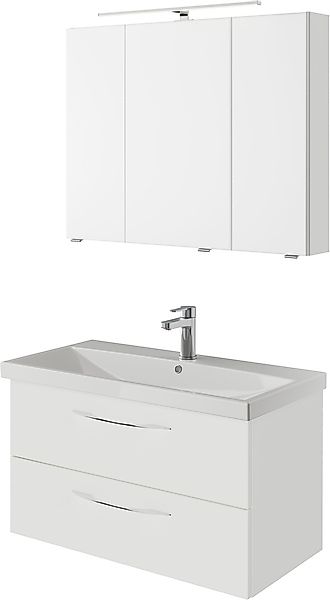 Saphir Badmöbel-Set »Serie 4035 2-teilig, Keramikwaschtisch mit LED-Spiegel günstig online kaufen