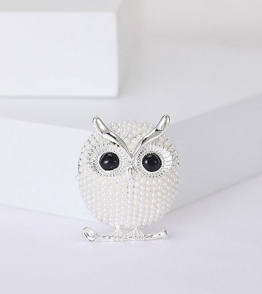 MayTree Brosche "Die runde Eule", mit Zierperlen (Stück, 1-tlg), Metallbros günstig online kaufen