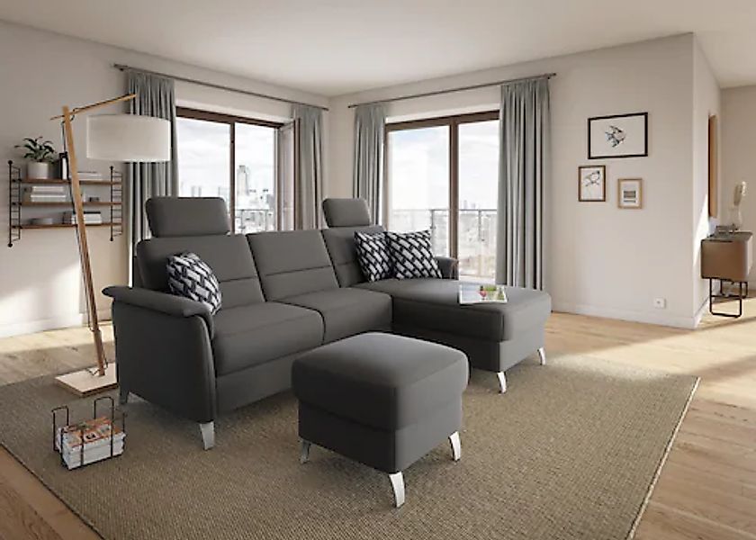 sit&more Ecksofa »Palmera L-Form, B: 244 cm« optional Bettfunktion & Bettka günstig online kaufen