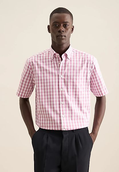seidensticker Businesshemd "Regular", Regular 1/2 Button-Down-Kragen Karo günstig online kaufen