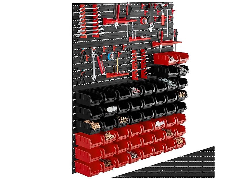 tectake Regal Kleinteilemagazin, 2er Set 2-tlg., 88-teilig, mit 4 Wandplatt günstig online kaufen