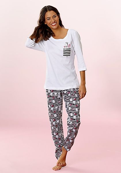 Vivance Dreams Pyjama 2 Stk. tlg., mit verspieltem Giraffen-Print günstig online kaufen