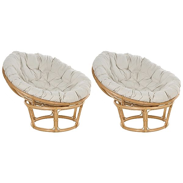 Beliani Sessel Naturfarben Beige 110x110x77 günstig online kaufen