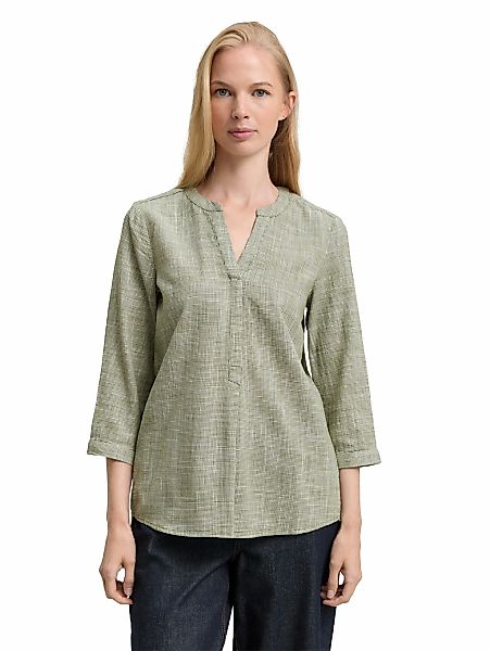 TOM TAILOR Klassische Bluse, mit geschlitztem Rundhalsausschnitt günstig online kaufen
