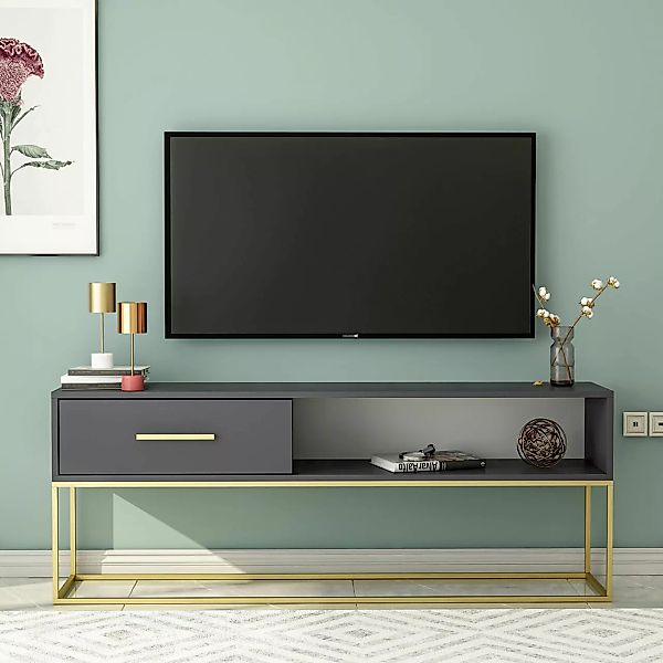 TV-Lowboard Mira anthrazit B/H/T: ca. 160x60x35 cm günstig online kaufen
