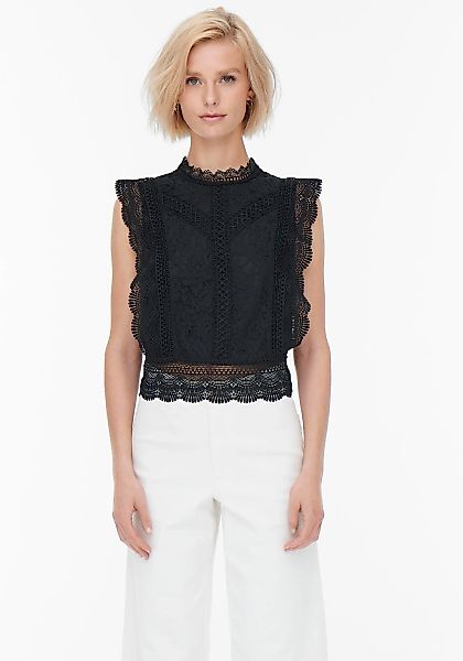ONLY Spitzenshirt "ONLKARO – Spitzentop mit Stehkragen für elegante Looks", günstig online kaufen