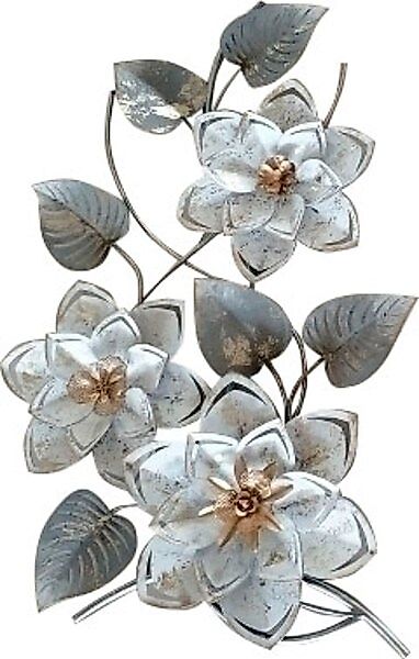 Myflair Möbel & Accessoires Wandbild »Wandbild Blumen, silber/weiß«, maschi günstig online kaufen