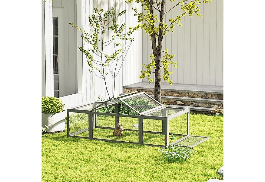 PawHut Kleintierstall aus Tannenholz, winterfest, mit aufklappbar Dach, 180 günstig online kaufen