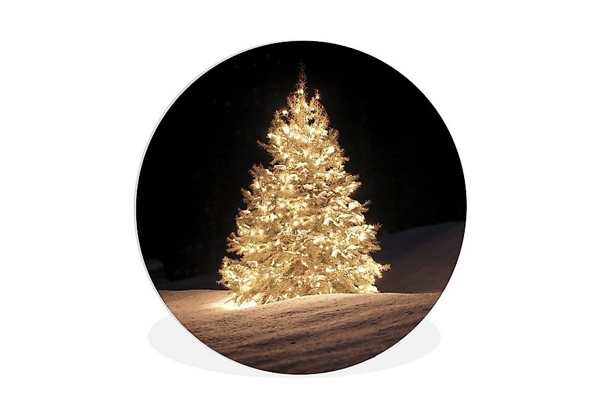 MuchoWow Gemälde Ein beleuchteter Weihnachtsbaum bei Nacht, Fotodruck (1 St günstig online kaufen
