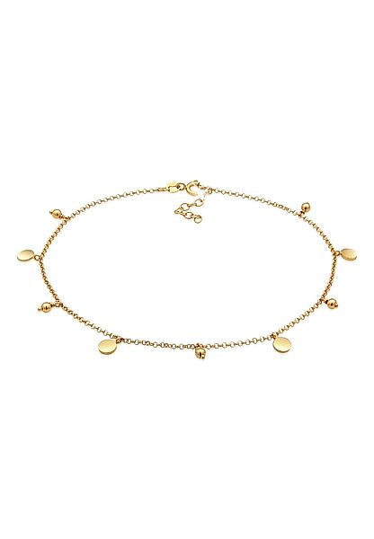 Elli Fußkette Plättchen Kugel Boho Style günstig online kaufen