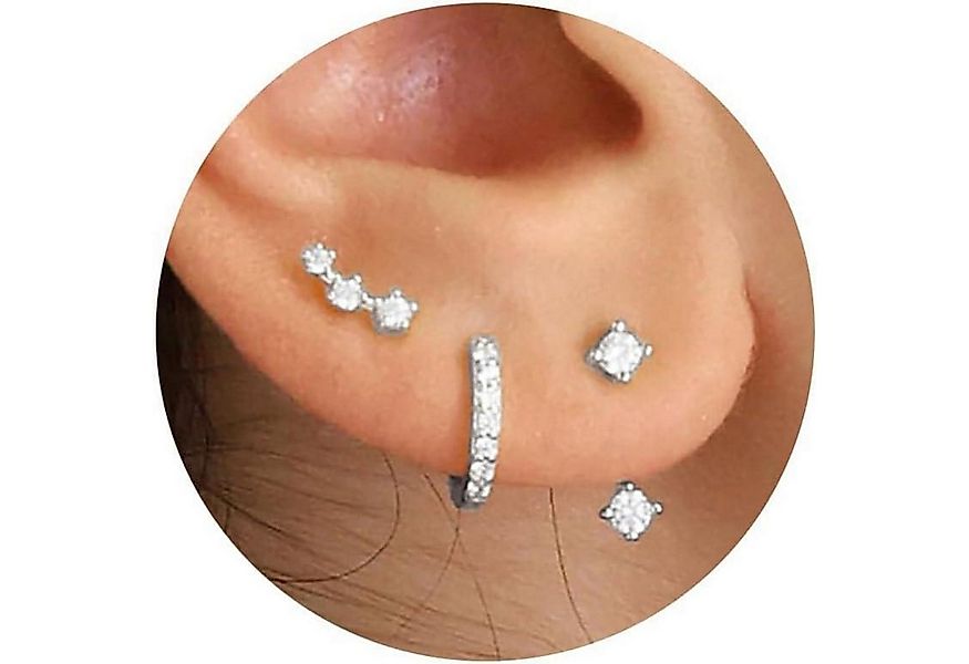 LuxusKollektion Schmuckset Ohrringe Silber 925 14K Vergoldet Damen Klein Se günstig online kaufen