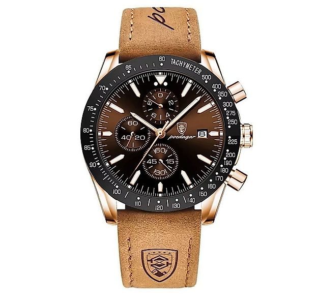 POEDAGAR Quarzuhr Poedagar 988 Herren-Chronograph Uhr – Lederband, 5 Modell günstig online kaufen