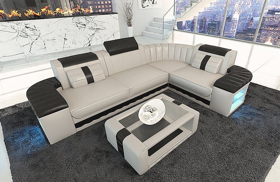 Sofa Dreams Ecksofa Ledercouch Ledersofa Bergamo L Form Leder Sofa, Couch, günstig online kaufen