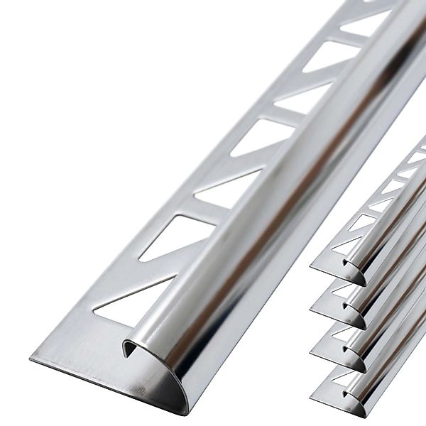 Dalsys Fliesenschiene Viertelkreis 5x 2,5m x 12,5mm Edelstahl Poliert günstig online kaufen