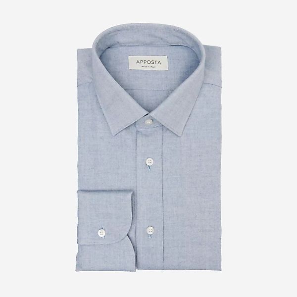 Hemd  einfarbig  marineblau flanell pinpoint oxford doppelt gezwirnt, krage günstig online kaufen