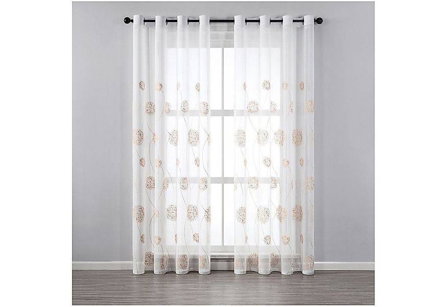 Qelus Vorhang 2er Set Sheer Voile Vorhänge Transparent Gardinen mit Ösen (2 günstig online kaufen