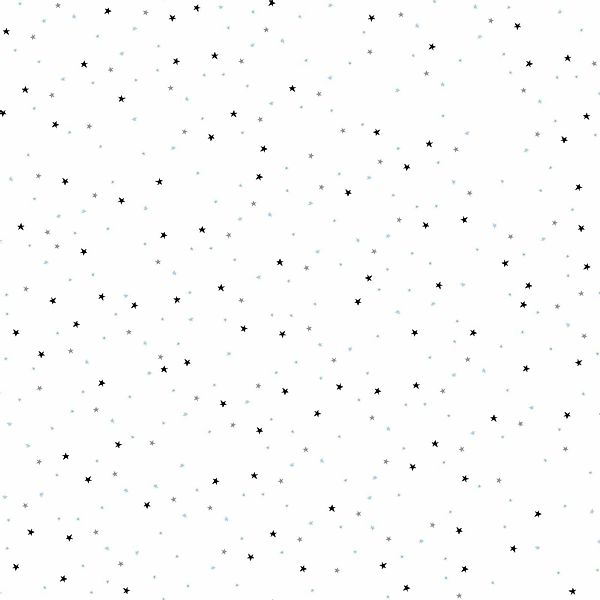 Bricoflor Kinderzimmer Tapete Sternen Babyzimmer Tapete in Weiß und Schwarz günstig online kaufen