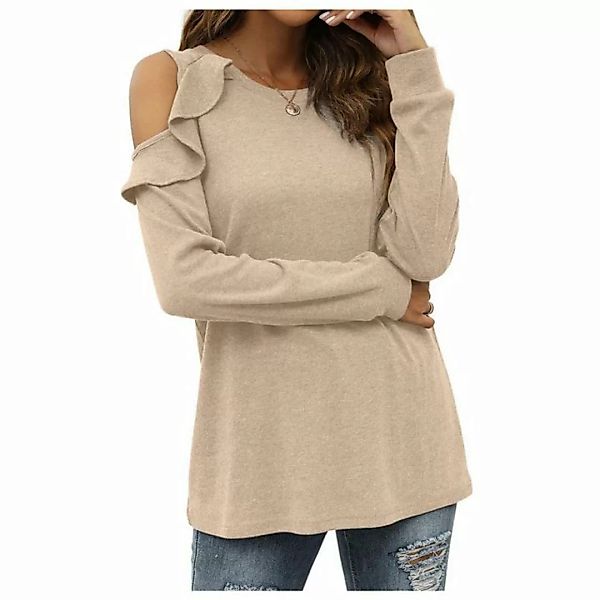 ZWY 2-in-1-Langarmshirt Damen-Pullover, lässig, langärmelig, gestrickt, Her günstig online kaufen