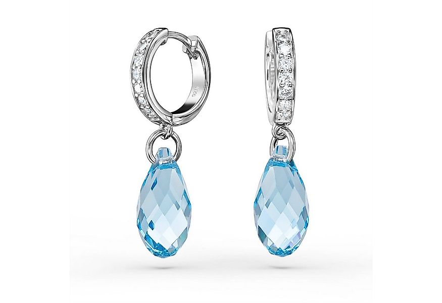 Schöner-SD Paar Ohrhänger Creolen Tropfen-Kristall 17mm Hängeohrringe Damen günstig online kaufen