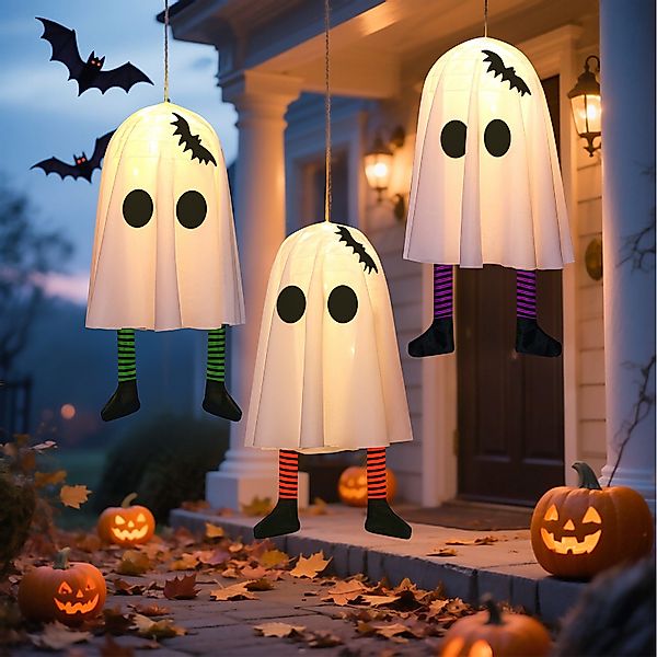 Jibenhome LED-Lichterkette Halloween Hängegeister Hängedekoration,Geister L günstig online kaufen