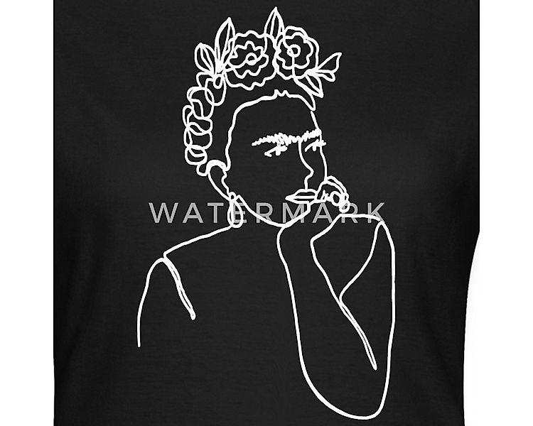 Spreadshirt T-Shirt Frida Kahlo Zeichnung Weiß Frauen T-Shirt (1-tlg) günstig online kaufen