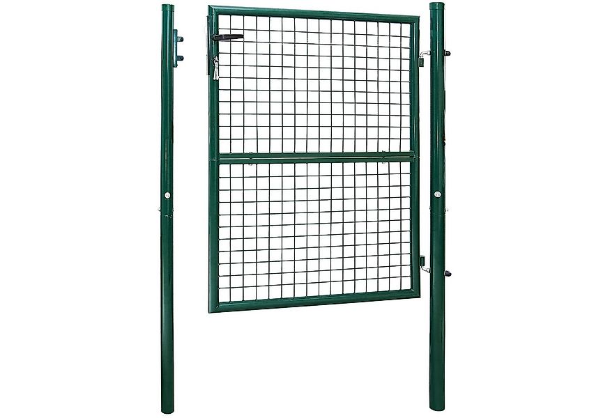 Clanmacy Gartentor Gartentor Gartentür Metall Zauntür Grün Rundpfosten 125x günstig online kaufen