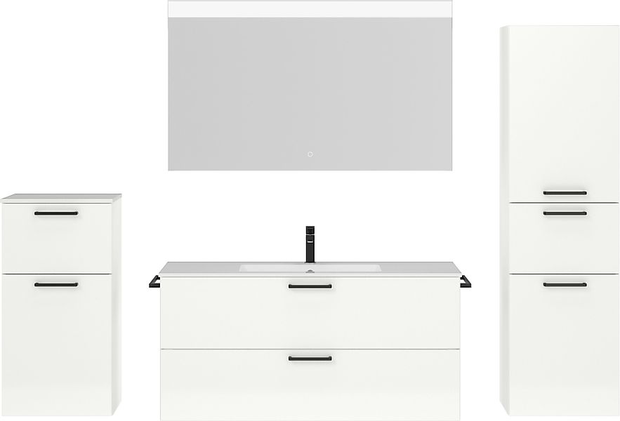 nobilia® Badmöbel-Set »Tolvina«, (4 St., vormontiert, mit Soft-Close), Hoch günstig online kaufen