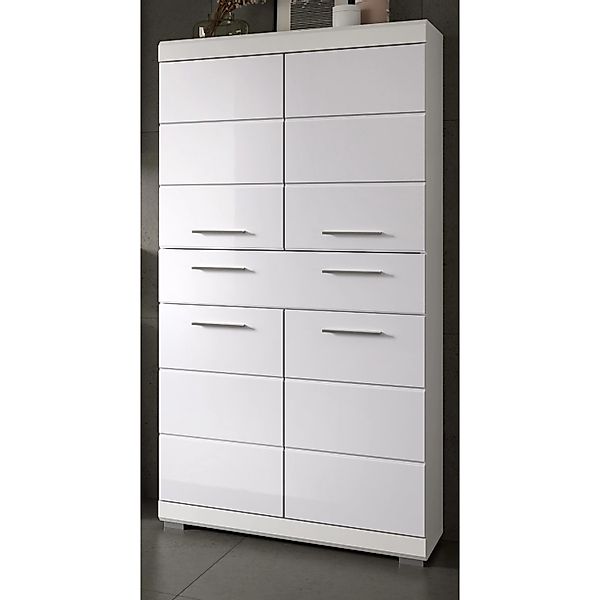Inn.Furn Badezimmer Midischrank in Weiß Hochglanz 74 x 141 cm Shawn günstig online kaufen