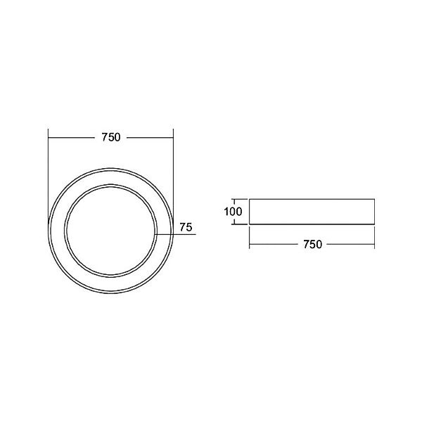 BRUMBERG Biro Circle Ring Decke 75 cm 50 W on/off silber 830 günstig online kaufen