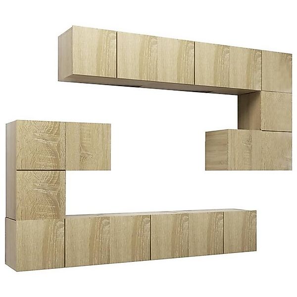 furnicato TV-Schrank 10-tlg. TV-Schrank-Set Sonoma-Eiche Holzwerkstoff (1-S günstig online kaufen