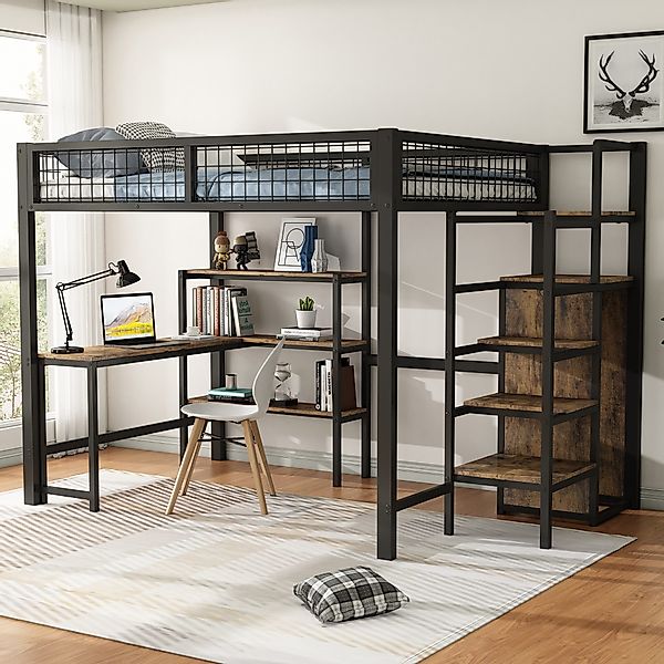 STILVORA Hochbett 140×200 mit matratze,Jugendbett mit günstig online kaufen