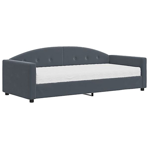 vidaXL Bett Tagesbett mit Matratze Dunkelgrau 90x190 cm Samt günstig online kaufen