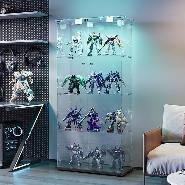 NMCXXO Glasvitrine Moderne Vitrine mit LED-Beleuchtung günstig online kaufen