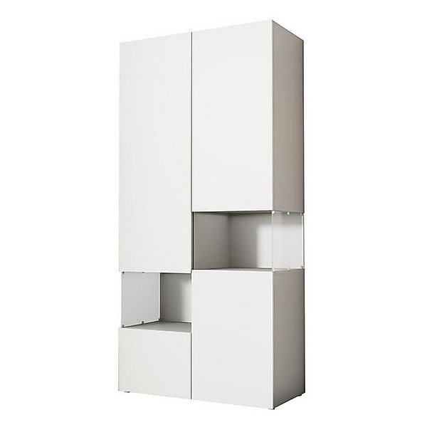 XDOVET Vitrine Hochschrank mit LED-Beleuchtung Standvitrinen mit transparen günstig online kaufen