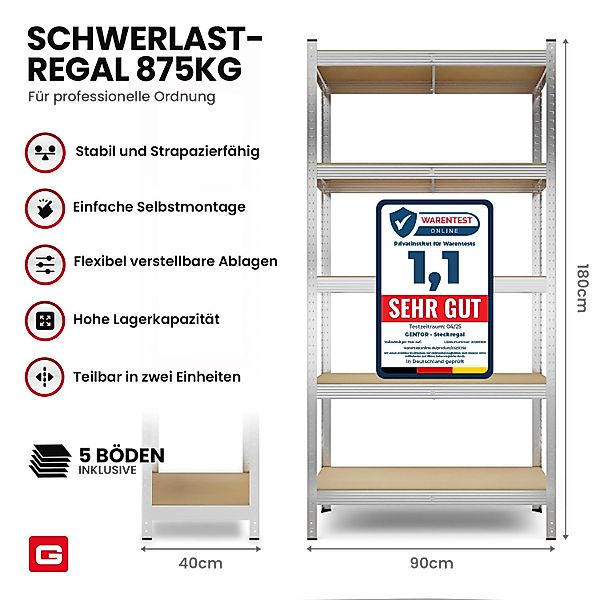 GENTOR Steckregal 2x Kellerregal Lagerregal Steckregal günstig online kaufen