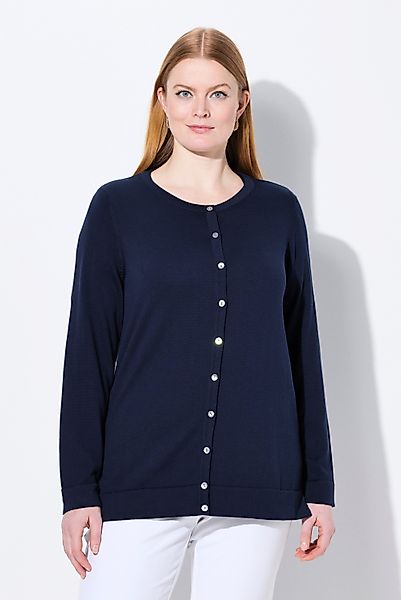 Ulla Popken Strickjacke Twinset-Strickjacke Rundhals Langarm günstig online kaufen