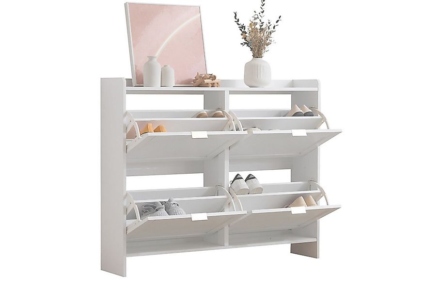 Refined Living Schuhschrank mit 4 Klappenfächern, freistehendem Schuhregal, günstig online kaufen