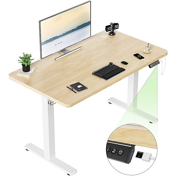 HOMALL Schreibtisch Höhenverstellbarer mit USB-Ladefunktion und günstig online kaufen