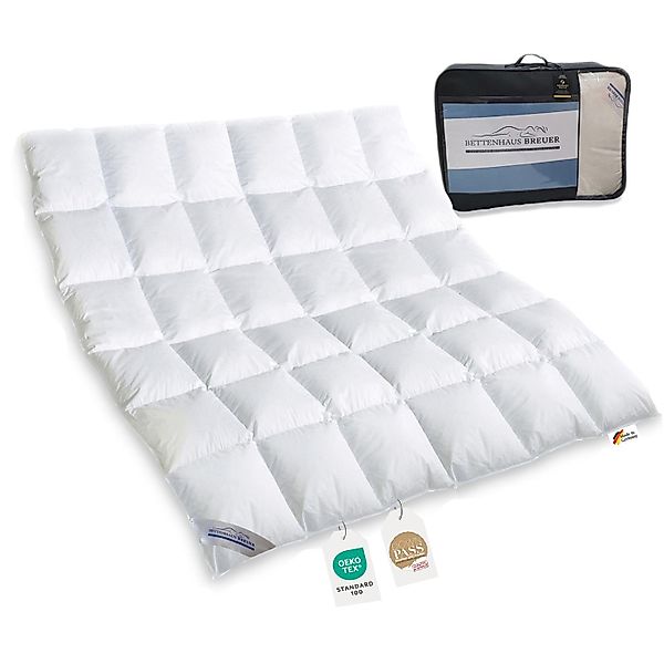 Daunenbett 100% neue premium Daunendecke 200x200 Daunenpass 1190g günstig online kaufen