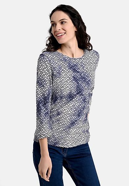 BICALLA T-Shirt Shirt mit Jacquard-Muster in Blau/Weiß (1-tlg) günstig online kaufen