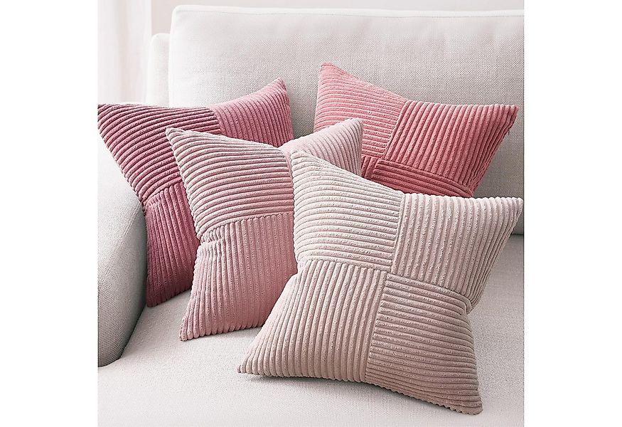 Topfinel Kissenbezug 40x40 4er set Kissenbezüge 50x50 Kordsamt mit Streifen günstig online kaufen